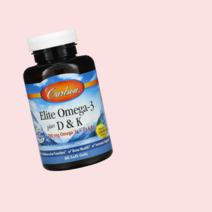오메가3 Carlson Lab 엘리트 오메가-3 플러스 D & K 천연 레몬맛 EPA DHA 700mg [60젤*1병]