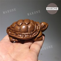 Makone 상표등록 인테리어 거북이 장식품 우드조각손 조각거북 단단한나무 장신구장수, 7.8*5.4*3.3cm, 상세페이지 참조