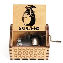 토토로오르골 토토로 토토로피규어 오르골만들기 오르골 만들기 이웃집 뮤직 박스 나무 손 크랭크 발렌타인 데이 생일 선물, F