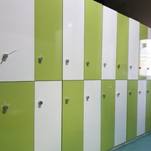 락카장 개인 락커 2단 캐비넷옷장 미니 락커룸 목욕탕 사우나 목재, 화이트 그린 바둑이+전자키