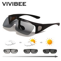 고급선글라스 VIVIBEE플립 업 편광 핏 오버 안경 선글라스 남성용 운전 UV400 광 변색 낚시 고글 Mypoia 아웃도어 여성용