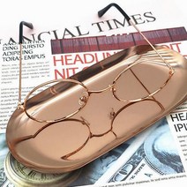 심플 원형 프레임 안경테 베이직 가벼운 로즈골드