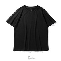 캐치 드 여름 남자 간단한 연인 의상 통기성 캐주얼 느슨한 곡물 흰색 크루 넥 짧은 소매 티셔츠