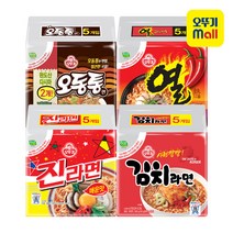 진라면 매운맛 5개+김치라면 5개+오동통면(다시마2) 5개+열라면 5개, 단품