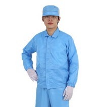 MK 제전방진복 상의 Y카라 정전기방지 크린룸 제전복 방진복, XL, 네이비