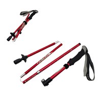 휴대가 편한 5단 등산스틱 산린이 등산준비물 노르딕워킹 접이식 등산 지팡이 2개 세트, 블랙