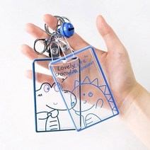 귀욤공룡 아크릴 투명 명찰 케이스 공무원증 사원증 목걸이줄 케이스