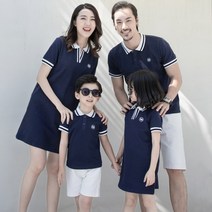 가족사진 의상 대여 패밀리룩 시밀러룩 원피스 셔츠 모녀룩 돌 촬영 코디, C.네이비 티셔츠+바지