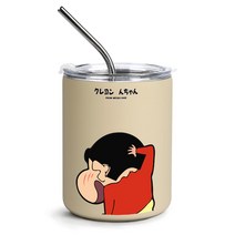 크레용 신짱 짱구 304 스테인리스 텀블러 휴대용 사무용 빨대컵 300ml, G