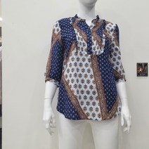 프렐린 백화점정품 포인트 주기좋은 프릴넥 면 블라우스 RBB213S30