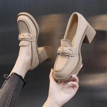 EAGLE PEAK여성 키높은 로퍼 가죽 구두 키작녀 펌프스 로퍼 6cm