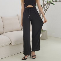 에잇티즈 애슬레저룩 차르르 스판 스트링 트레이닝 요가 필라 일상 밴딩 슬랙스 일자핏 팬츠