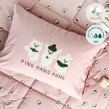 아망떼x핑팡퐁 콜라보 플레이 피크닉 오가닉 면 겹 베개커버40x6050x70