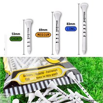 골프 에이밍 나무 티 걸이 마디별 높이 조절 눈금 숏티 53mm 대용량팩 120개, 크기/69mm