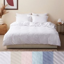 바운티풀 호텔납품 이불커버 스트라이프 60수 사틴면 퀸(Q) 6컬러, 스트라이프 화이트 이불커버 Q