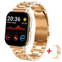 블루투스 통화 스마트 워치 남성 여성 전체 터치 팔찌 피트니스 트래커 스포츠 스마트워치 숙녀 샤오미 휴대폰, Rose gold steel