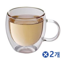 HGB127070내열유리 이중글라스 손잡이 유리잔 투명한 150mlx2개