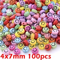 만화 웃는 얼굴 아크릴 비즈 쥬얼리 만들기위한 여러 가지 빛깔의 스페이서 4-16mm Diy 팔찌 액세서리 10-100 개, [01] 1