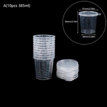 페인트통 바케스 부자재 투명 플라스틱 래커 컵 커버 스케일 프린팅 페인트 믹싱 385ML 650ML 1200ML PP 10, 01 A, 1개
