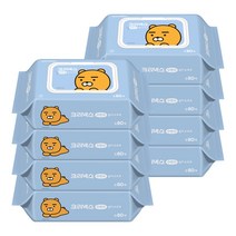 크리넥스 수앤수 카카오 라이언 물티슈 캡80매, 8팩