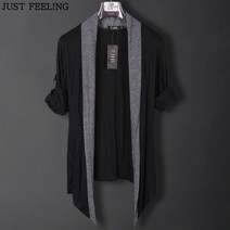 JUST FEEL!NG 남성 반팔 긴팔 캐주얼 긴 가디건 봄여름 빅사이즈 M-5XL 남성자켓