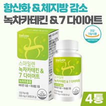 녹십자 스마일렌 녹차카테킨 녹차추출물 다이어트 체지방 감소 콜레스테롤 개선, 4개, 56정