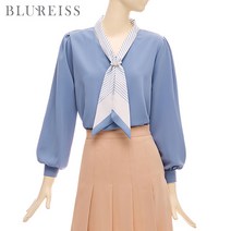 [블루레이스] 스카프진주링퍼프블라우스_BI3S1BL5041