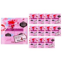샤워메이트 러블리 로즈&체리블로섬 비누 4p, 400g, 12개입