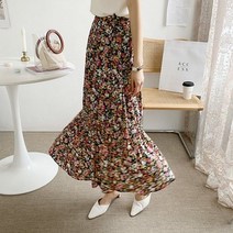 러빙엠 프리사이즈 포인트 블라썸 밴딩 꽃무늬 플라워 롱스커트 스커트