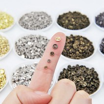 100pcs 3/4/5/mm 미니 금속 단추 DIY 인형 옷 라운드 버클 2 구멍 수제 카드 만들기 Scrapbooking 바느질, [03] 5mm, 01 Silver_03 5mm