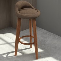 아일랜드식탁 높은 원목 의자 홈 바 우드 패브릭 체어 70cm, 브라운 패브릭 70CM 붉은 원목