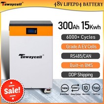 업그레이드 15KWH 48V 300Ah LiFePO4 배터리 51V 310Ah Powerwall RS485/CAN 내장 BMS 가정용 태양광 시스템용 EU 세금 없음, 15KWh-Half Payment