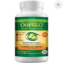 미국 Ocu-GLO 반려견 눈 보호 영양제 시력 증진 향산화 보충제, 젤캡 90개 소형견10파운드 이하