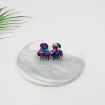 시크몽 프랑스핀 호피 마블 동백이 착용 포인트 미니 헤어 집게핀 (2개1세트)