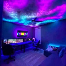 RGB 썬더 클라우드 LED DIY 크리에이티브 조명 게임방 벽 라이트 분위기 파티 축제 장식, 1.2 M Kit