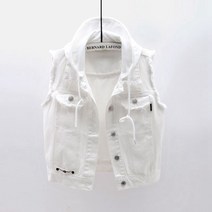 여성 숏 청 조끼 캐주얼 데님 베스트 08