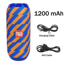 TG117 야외 스피커 20W USB 방수 휴대용 HIFI 무선 컬럼 라우드 지원 TF 카드 FM 라디오 AUX 입력, 04 blue yellow