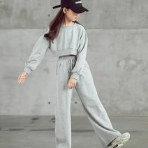 LZYJY 여아 요가 의류 세트 2022 가을 어린이 긴팔 스웨터 와이드 레그 팬츠