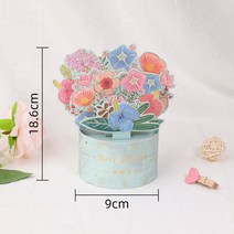 입체 팝업 카드 편지지 3D카드 벚꽃나무 관란차 재물 금전수 단풍 데이지 선물용 생일 축하 졸업축하 추석 발렌타인 데이 마음 담아 있는 festival 페스티벌 감사 러브 인사말 카드 손편지, 일념화개-남색