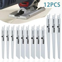 톱날 124Pcs 왕복 톱 블레이드 Saber Saw Handsaw 목재 절단 용 멀티 금속 전기 공구 Bosch, 12pcs