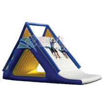 풍선 물 삼각형 슬라이드 튜브 프레임 어린이 놀이터 대형 에어 슬라이드 풀 장비, 작은바나나시소