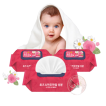 고품격 물티슈 항균제균 성분 강화 아기물티슈 100매 (15개 묶음), 고품격 아기물티슈100매 캡형(로즈앤카모마일), 15개