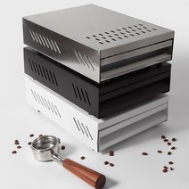 커피찌꺼기통 커피 넉박스 서랍형 넛박스 스테인레스 홈카페 도구, 1개, 블랙