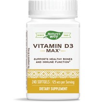 네이쳐스웨이 비타민 D3 125mcg 소프트젤 글루텐 프리 무설탕, 240개입, 1개