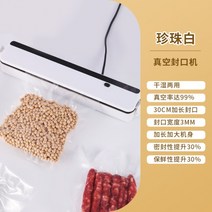 진공포장기 생선 육류 과일 슬라이스 음식 식품 실링기 압축 기계 휴대용 가정용, 더블 모터-펄 화이트- 100개 17X25