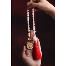 DFMEI 고급스러운 오복 윤반 보리 자동차 거치대 인테리어 소품 펜던트 남성 여성용 사이드 미러 거치대 안전 차량용, 홍안관
