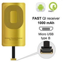 Qi 무선 충전 수신기 마이크로 USB C타입 삼성 호환 아이폰 샤오미 갤럭시 F62 A12 A21S A31 Popc 리얼미 레드미 9 노트 10 원플러스 오포 HTC Sony, [04] 마이크로 B
