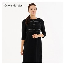 올리비아하슬러 직영_라운드넥 실버단추 정장원피스_OHBFOP203