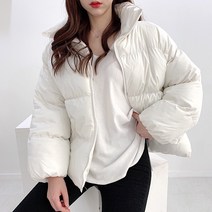 [디어세라] 국내제작/가성비갑 하이넥 오버핏 숏 패딩 점퍼 2color