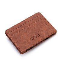미니지갑 남자 중 고등 학생 지갑 새로운 초박형 남성 남성 pu 가죽 작은 마술 지퍼 동전 파우치 플라스틱 신용 은행 카드 케이스 홀더